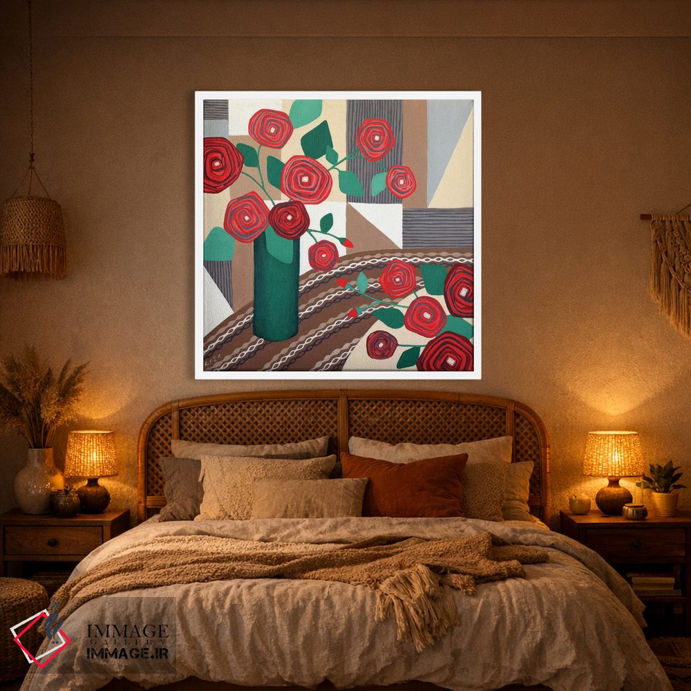 تابلو مدرن رزها سرخ اند اثر لیزا فرانسیس جاد - D1W