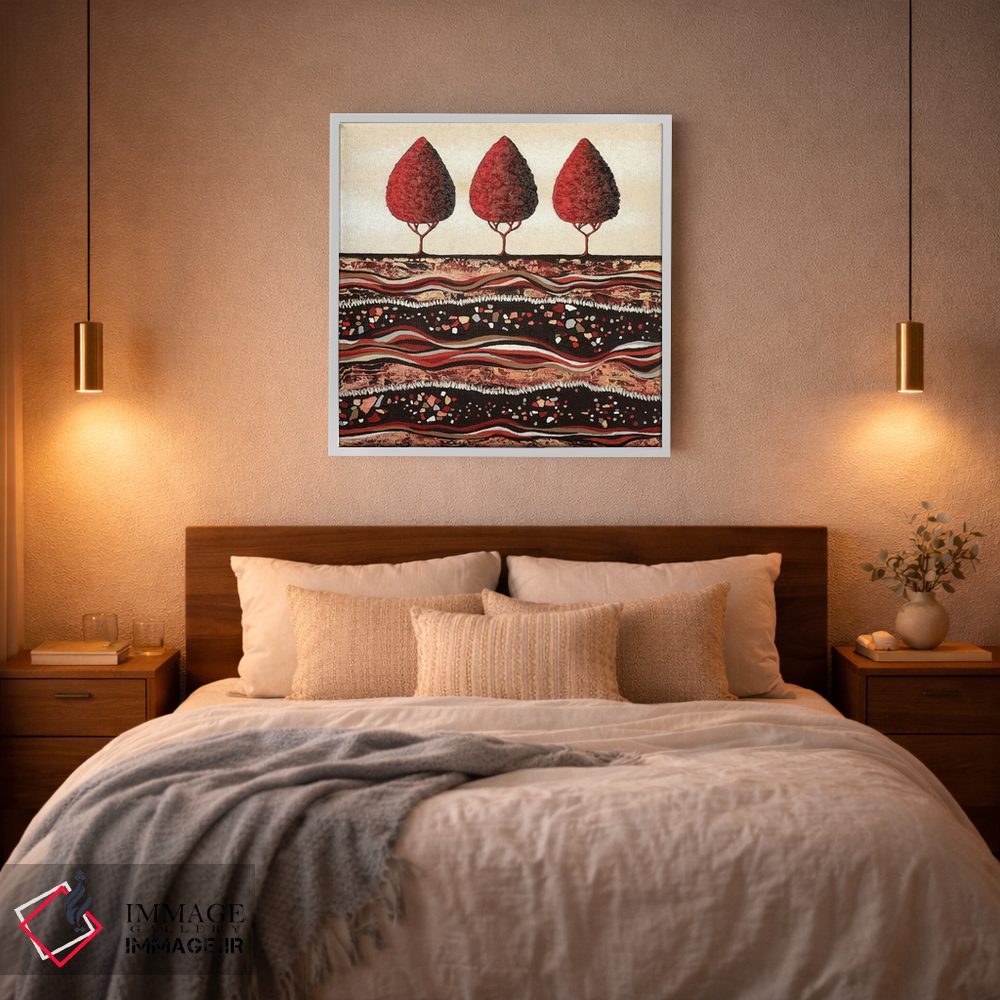 تابلو مدرن درختان قرمز اثر لیزا فرانسیس جاد - D2W