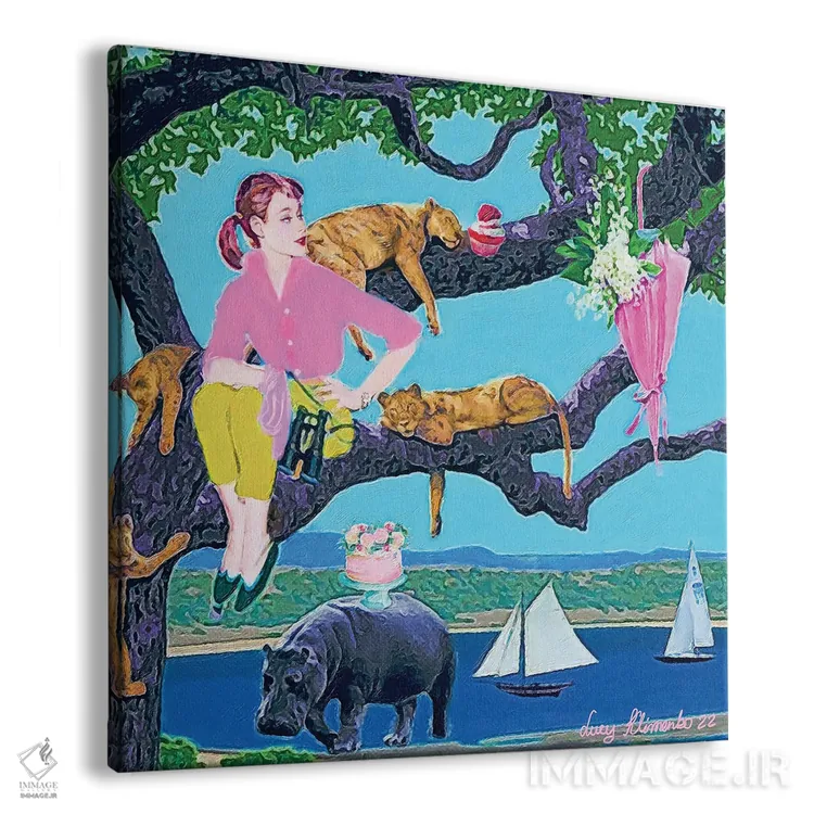 تابلو دکوراتیو سفاری کاپ کیک اثر لوسی کلیمنکو - نمای پرسپکتیو محصول