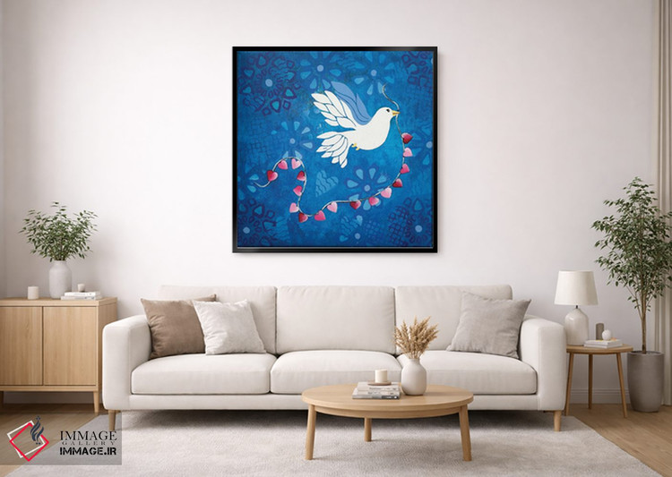 تابلو مدرن پرنده صلح اثر لیزا فرانسیس جاد - D1B