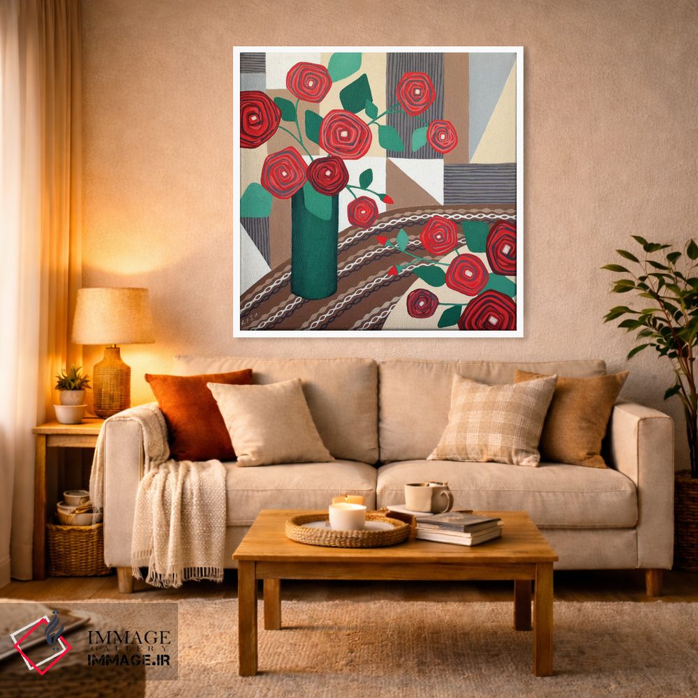 تابلو مدرن رزها سرخ اند اثر لیزا فرانسیس جاد - D3W