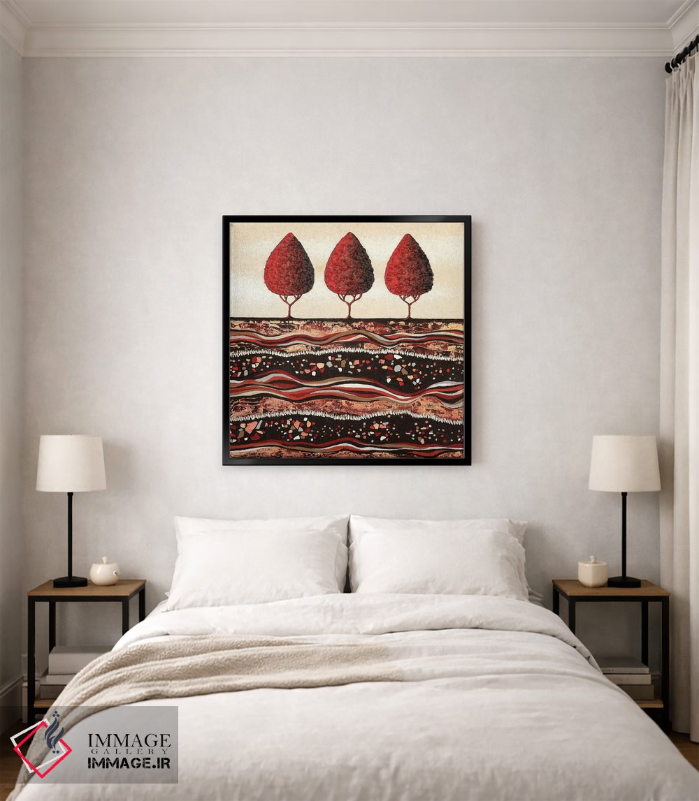 تابلو مدرن درختان قرمز اثر لیزا فرانسیس جاد - D4B