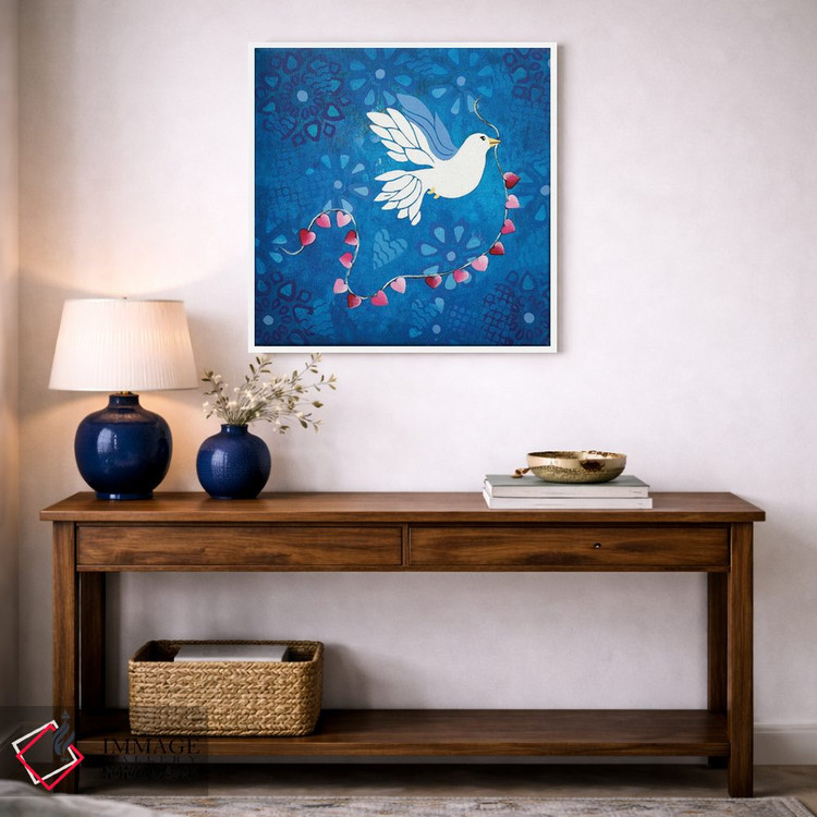 تابلو مدرن پرنده صلح اثر لیزا فرانسیس جاد - D3W