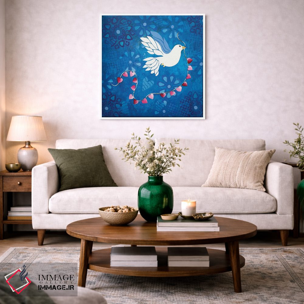 تابلو مدرن پرنده صلح اثر لیزا فرانسیس جاد - D2W