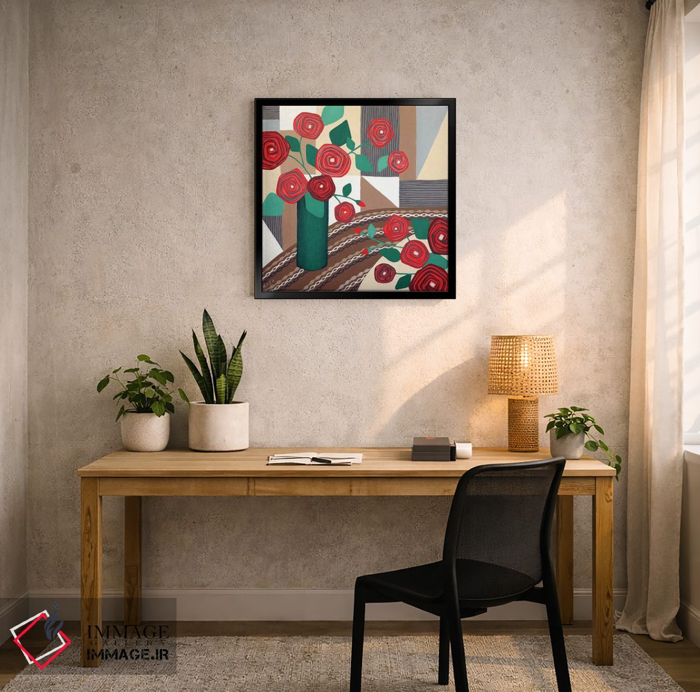 تابلو مدرن رزها سرخ اند اثر لیزا فرانسیس جاد - D5B