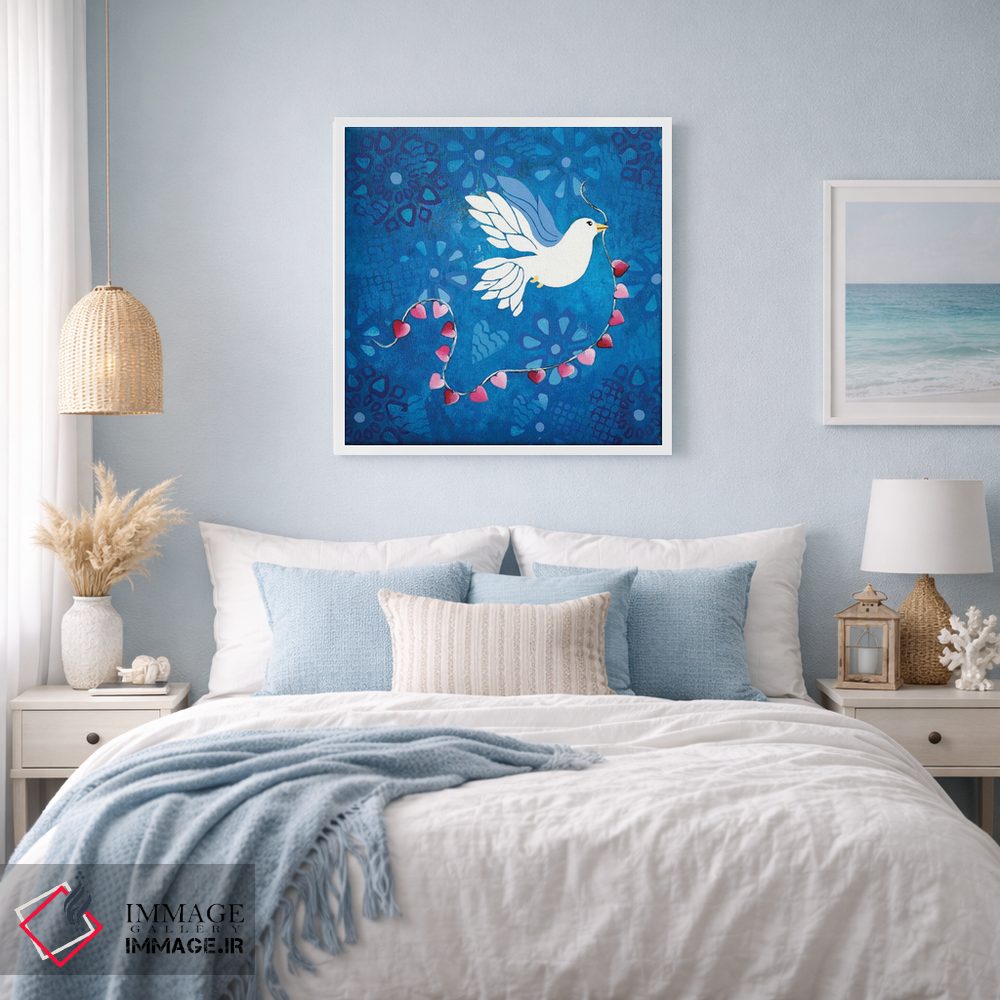 تابلو مدرن پرنده صلح اثر لیزا فرانسیس جاد - D4W