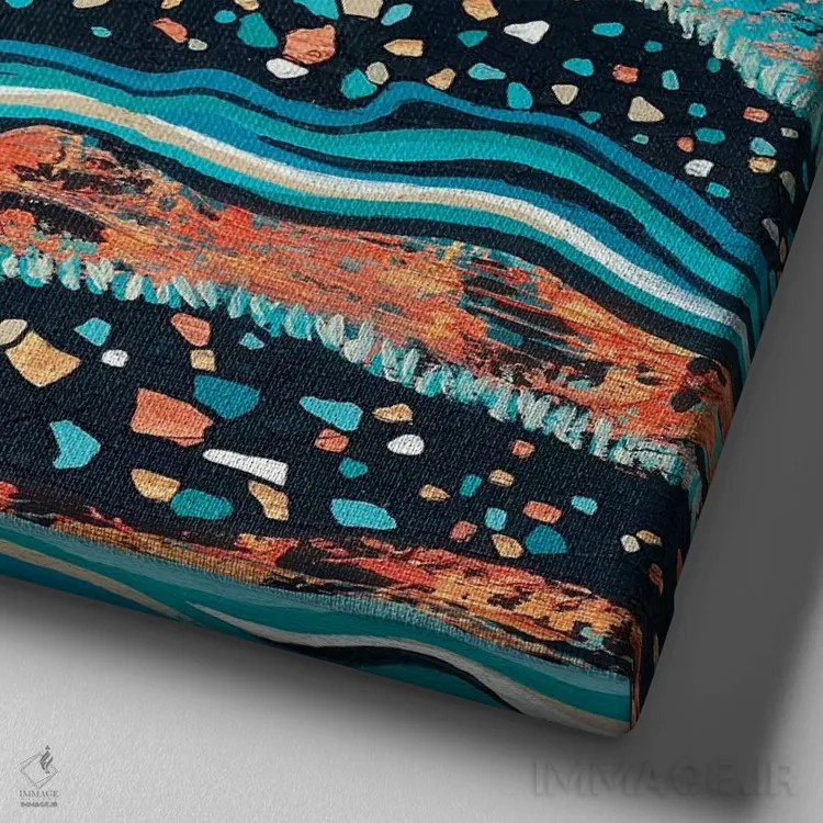 تابلو انتزاعی درختان به رنگ آب و نور اثر لیزا فرانسیس جاد - نمای نزدیک بافت بوم