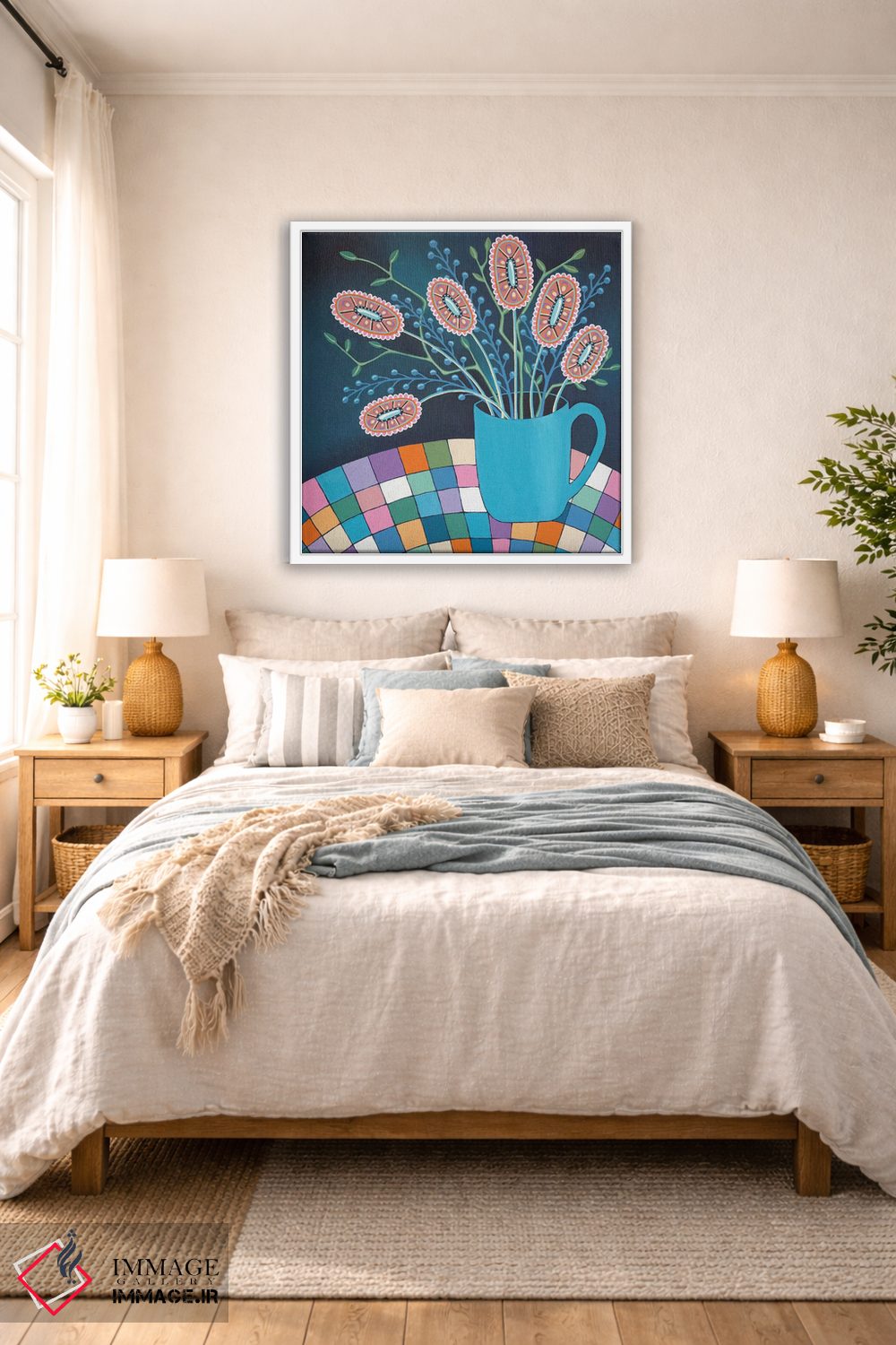 تابلو دکوراتیو فنجان شادی اثر لیزا فرانسیس جاد - D6W