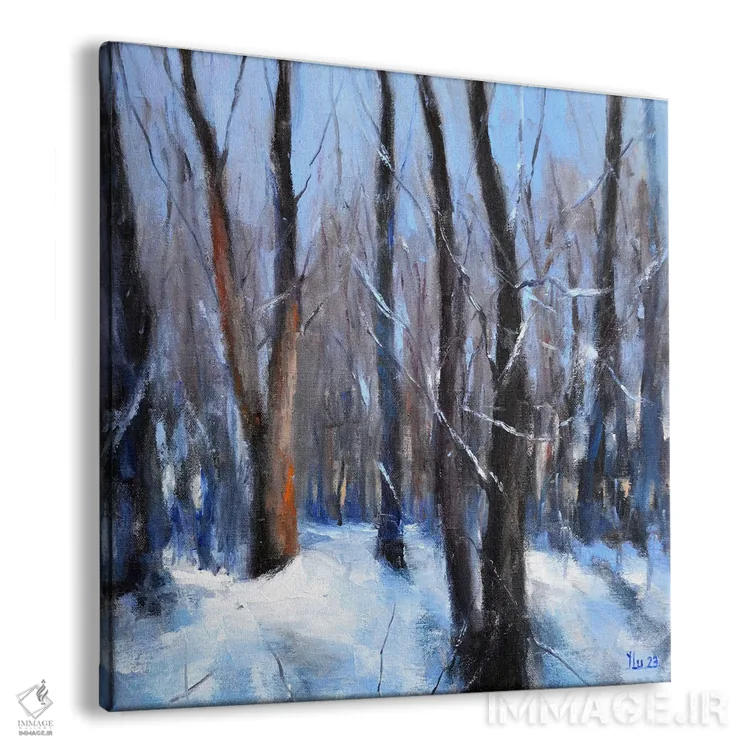 تابلو دکوراتیو جنگل در روزهای ژانویه اثر النا لوکینا - نمای پرسپکتیو محصول