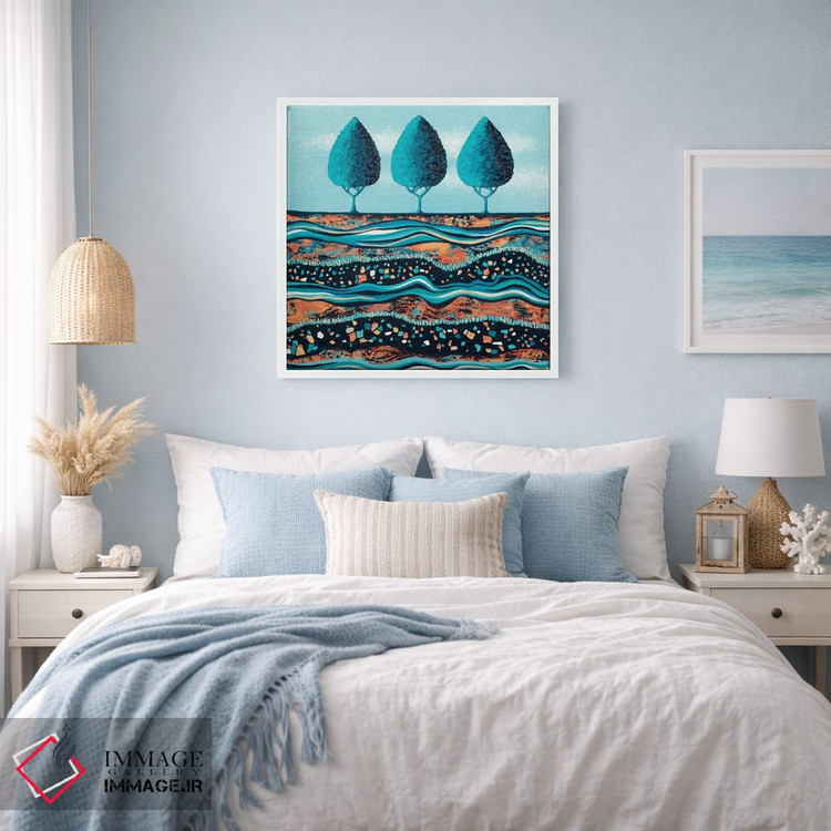 تابلو انتزاعی درختان به رنگ آب و نور اثر لیزا فرانسیس جاد - D2W
