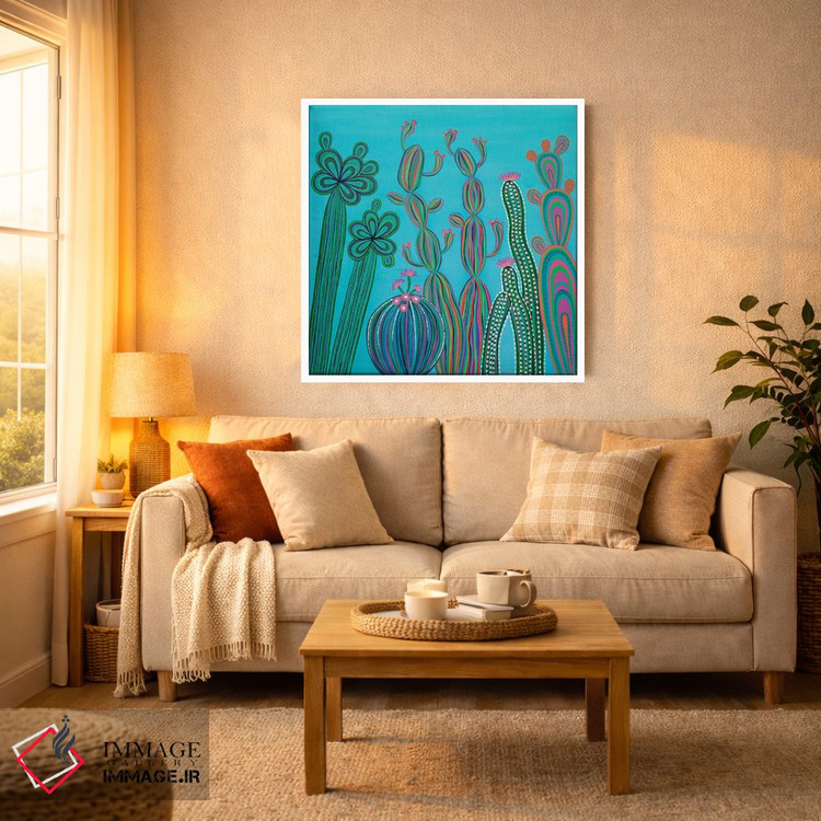 تابلو دکوراتیو مهمانی کاکتوس شماره ۳ اثر لیزا فرانسیس جاد - D2W