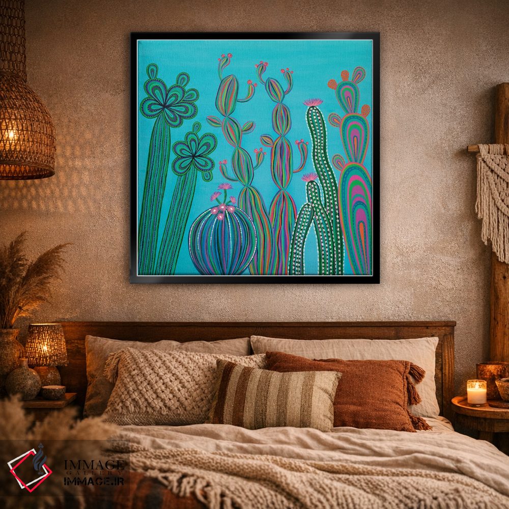 تابلو دکوراتیو مهمانی کاکتوس شماره ۳ اثر لیزا فرانسیس جاد - D1B