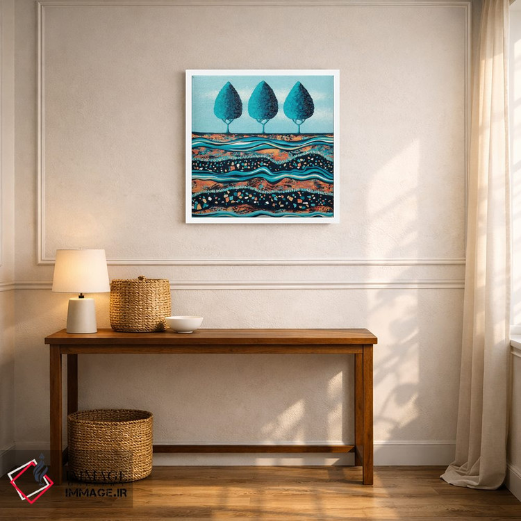 تابلو انتزاعی درختان به رنگ آب و نور اثر لیزا فرانسیس جاد - D4W