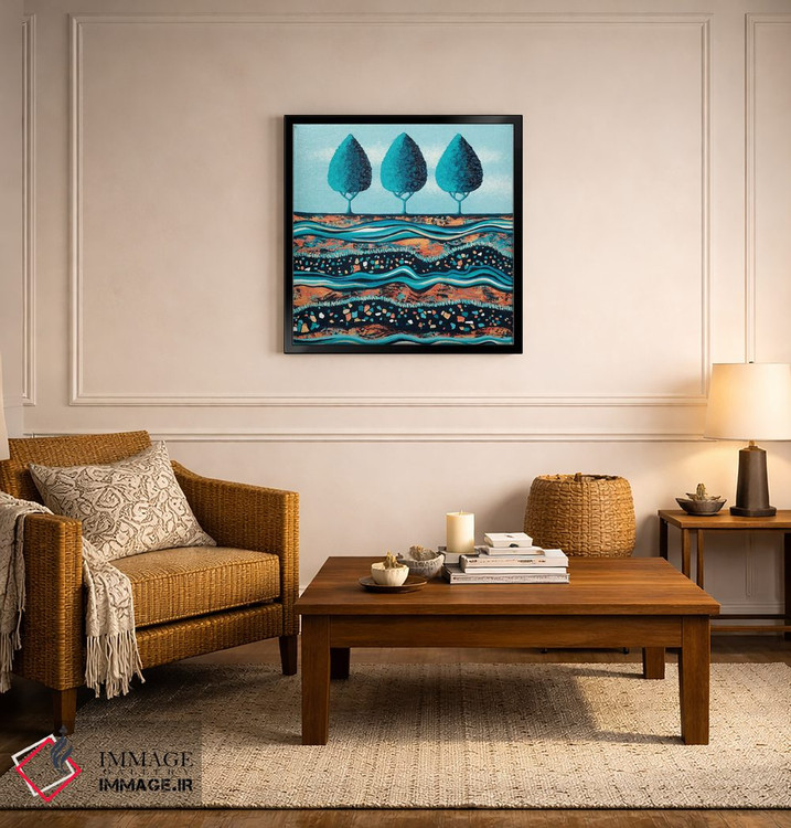 تابلو انتزاعی درختان به رنگ آب و نور اثر لیزا فرانسیس جاد - D5B