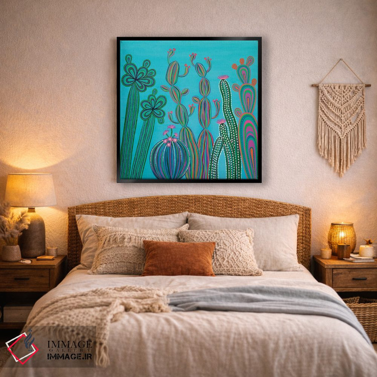 تابلو دکوراتیو مهمانی کاکتوس شماره ۳ اثر لیزا فرانسیس جاد - D5B