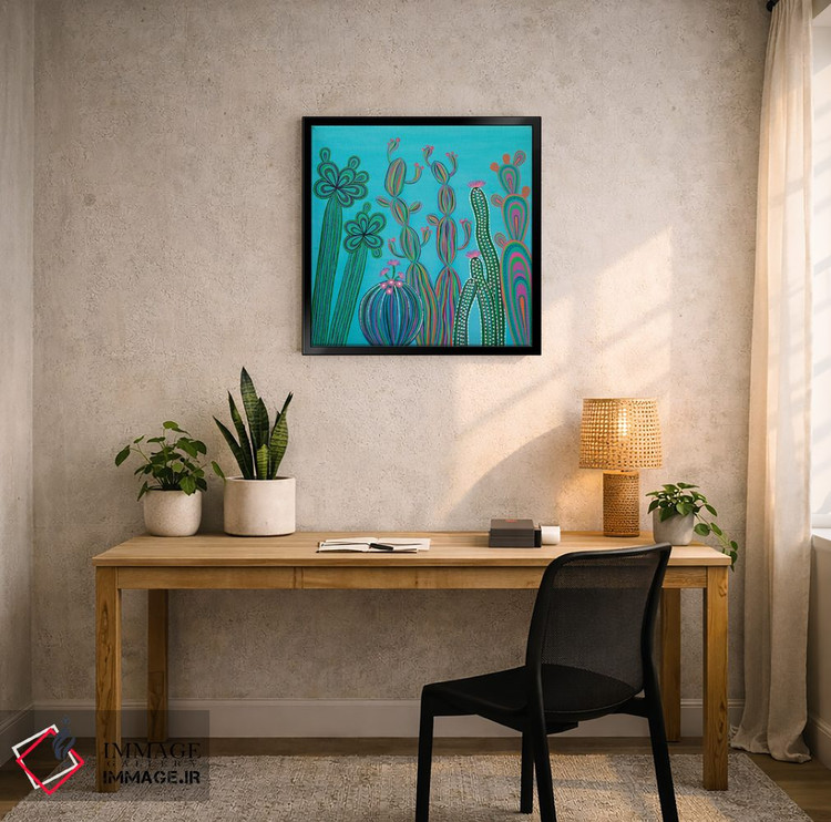 تابلو دکوراتیو مهمانی کاکتوس شماره ۳ اثر لیزا فرانسیس جاد - D6B