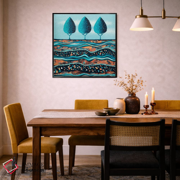 تابلو انتزاعی درختان به رنگ آب و نور اثر لیزا فرانسیس جاد - D6B