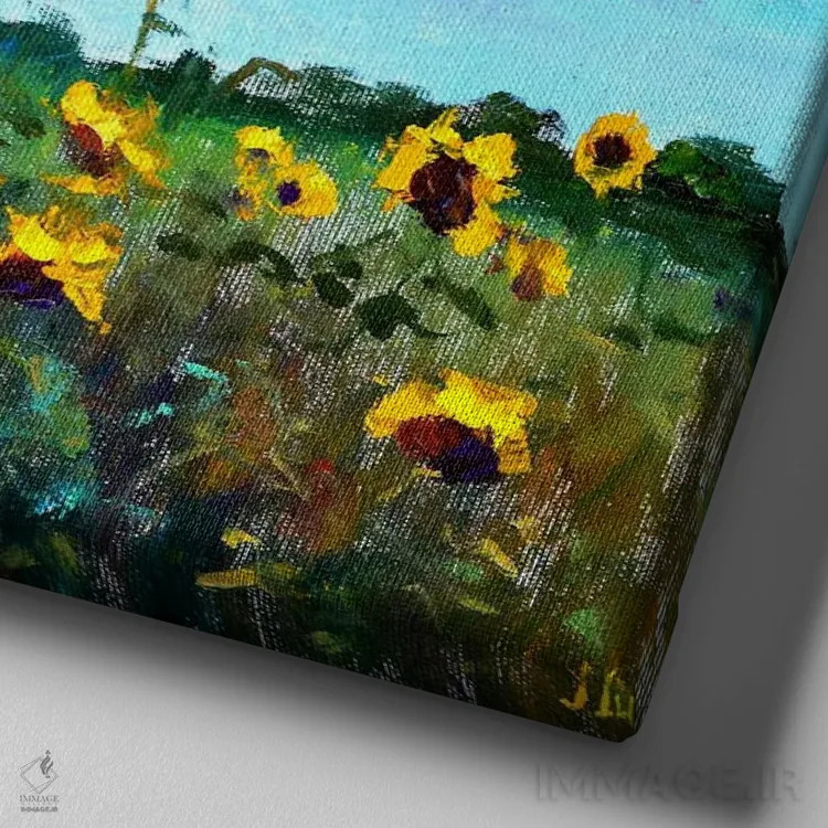 تابلو دکوراتیو روز زیبا اثر النا لوکینا - نمای نزدیک بافت بوم