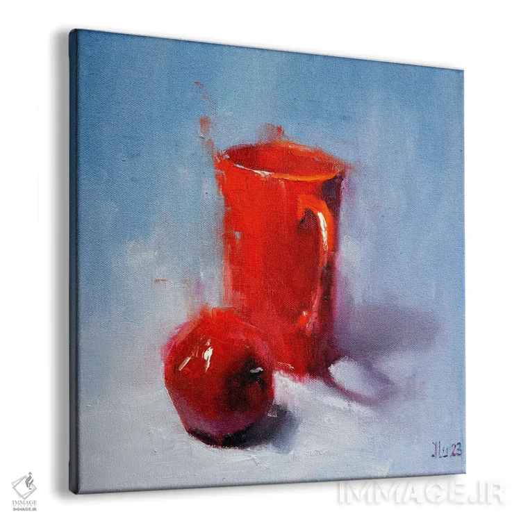 تابلو دکوراتیو قرمز و قرمز اثر النا لوکینا - نمای پرسپکتیو محصول