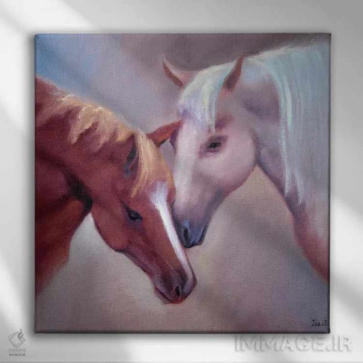 تابلو دکوراتیو عشق لطیف اثر النا لوکینا - نمای روبهرو روی دیوار