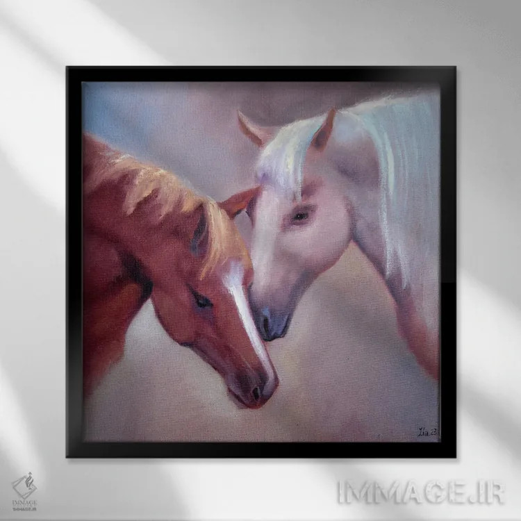 تابلو دکوراتیو عشق لطیف اثر النا لوکینا - نمای قابدار مشکی