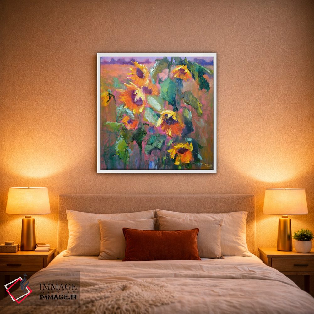 تابلو دکوراتیو بیان با گل های آفتابگردان اثر النا لوکینا - D1W