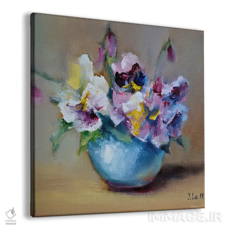 تابلو دکوراتیو بنفشه های باغچه ای اثر النا لوکینا - نمای پرسپکتیو محصول