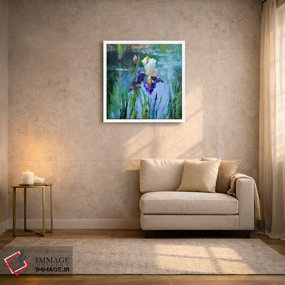 تابلو دکوراتیو زنبق کنار برکه اثر النا لوکینا - D1W