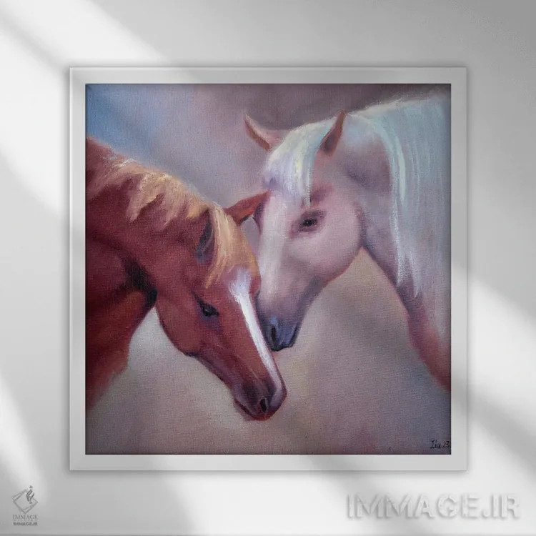 تابلو دکوراتیو عشق لطیف اثر النا لوکینا - نمای قابدار سفید