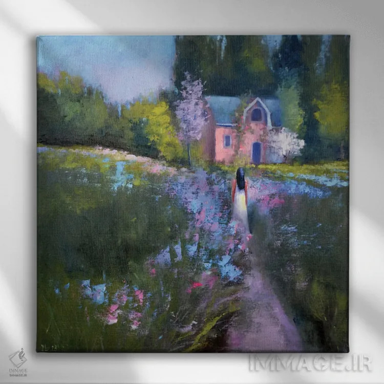 تابلو دکوراتیو باغ زیبا اثر النا لوکینا - نمای روبهرو روی دیوار