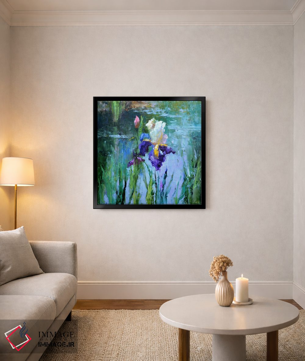 تابلو دکوراتیو زنبق کنار برکه اثر النا لوکینا - D6B