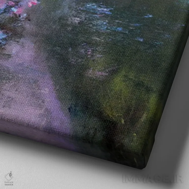 تابلو دکوراتیو باغ زیبا اثر النا لوکینا - نمای نزدیک بافت بوم