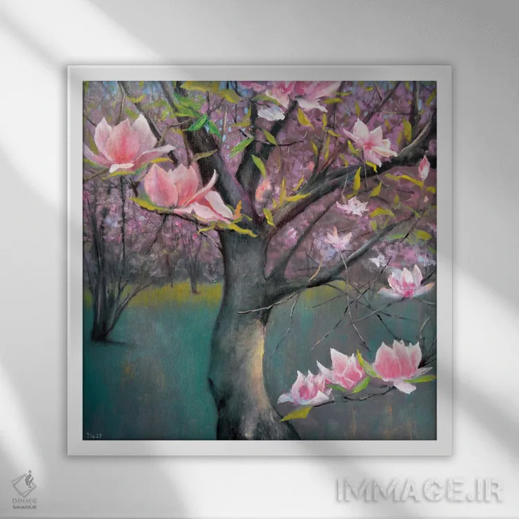 تابلو دکوراتیو درخت زندگی اثر النا لوکینا - نمای قابدار سفید