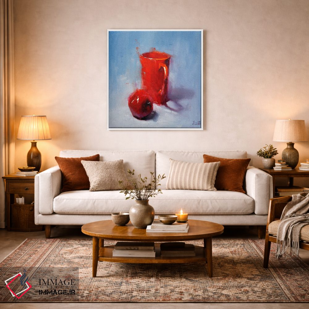 تابلو دکوراتیو قرمز و قرمز اثر النا لوکینا - D1W