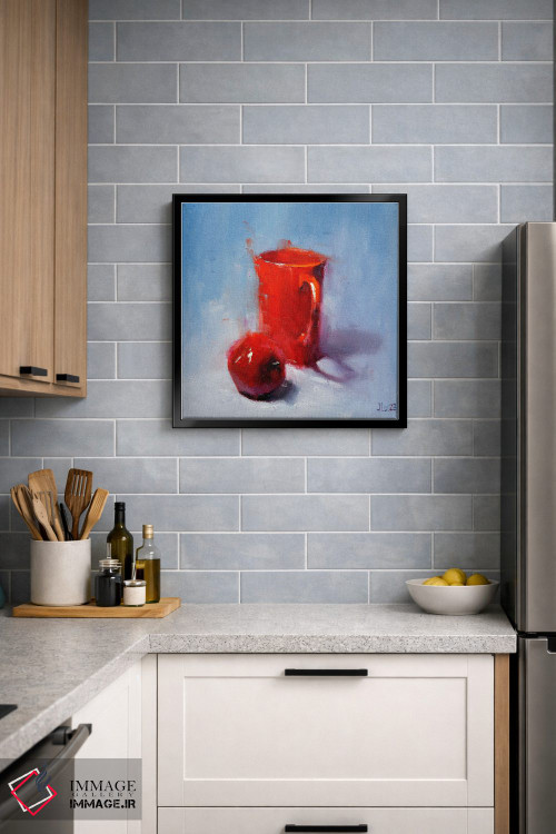 تابلو دکوراتیو قرمز و قرمز اثر النا لوکینا - D4B