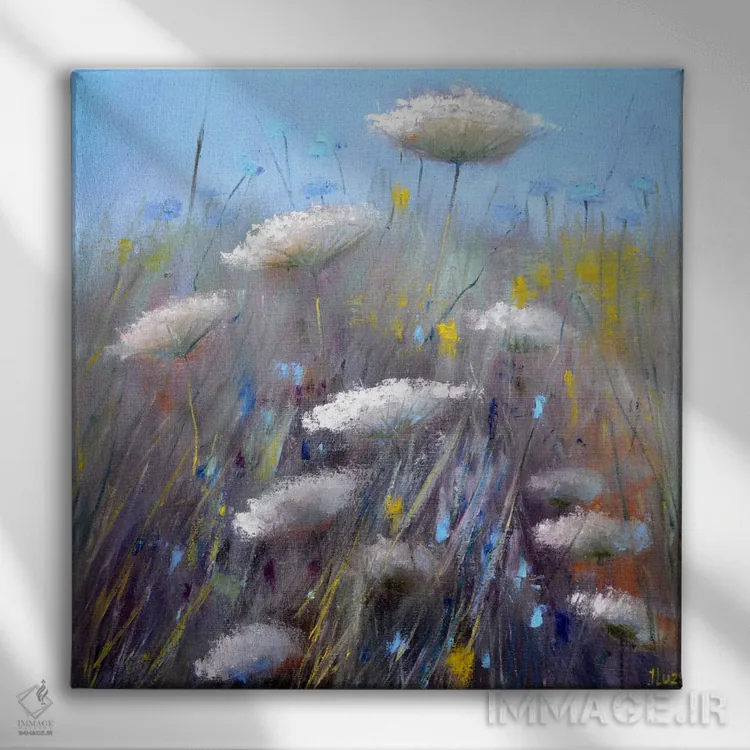 تابلو دکوراتیو گل های وحشی اثر النا لوکینا - نمای روبهرو روی دیوار