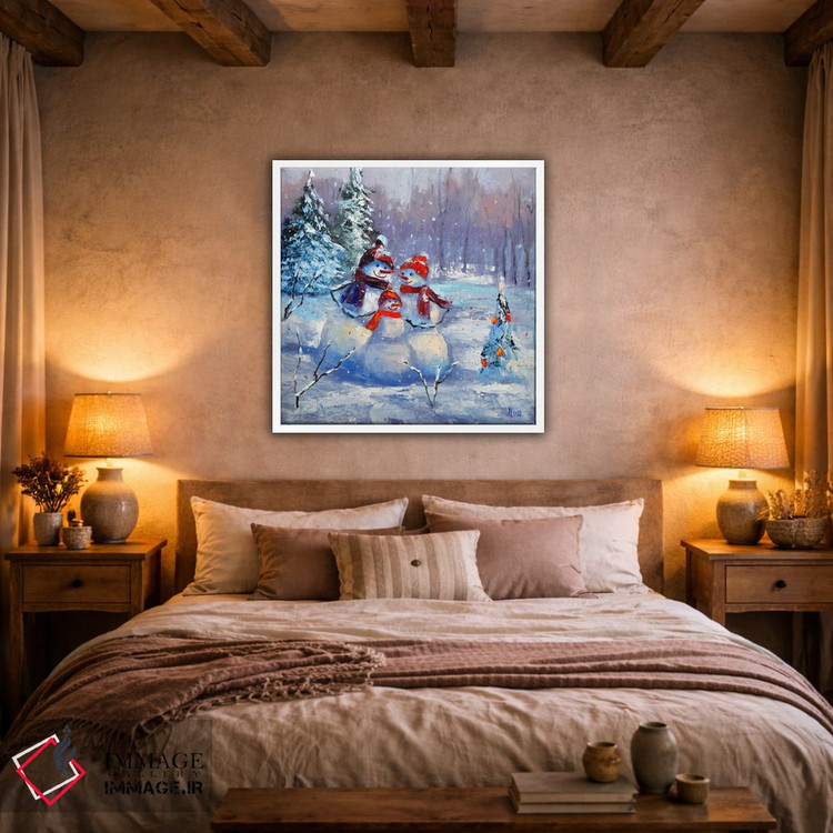 تابلو دکوراتیو خانواده آدم برفی اثر النا لوکینا - D2W