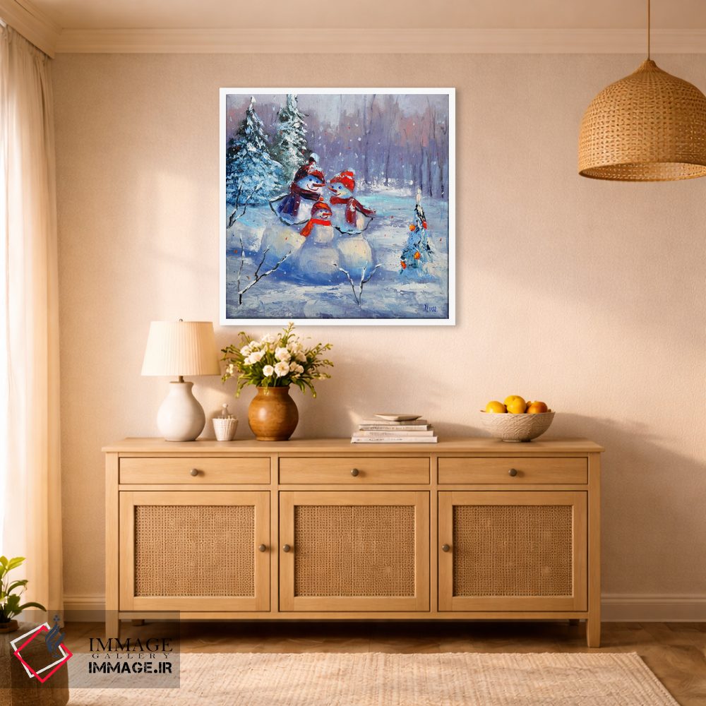 تابلو دکوراتیو خانواده آدم برفی اثر النا لوکینا - D1W