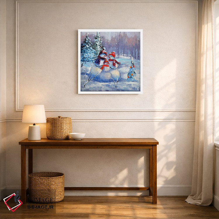 تابلو دکوراتیو خانواده آدم برفی اثر النا لوکینا - D4W