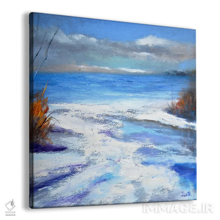 تابلو دکوراتیو ساحل زمستانی اثر النا لوکینا - نمای پرسپکتیو محصول