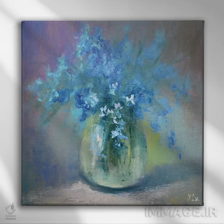 تابلو دکوراتیو دسته گل بهاری جنگلی اثر النا لوکینا - نمای روبهرو روی دیوار