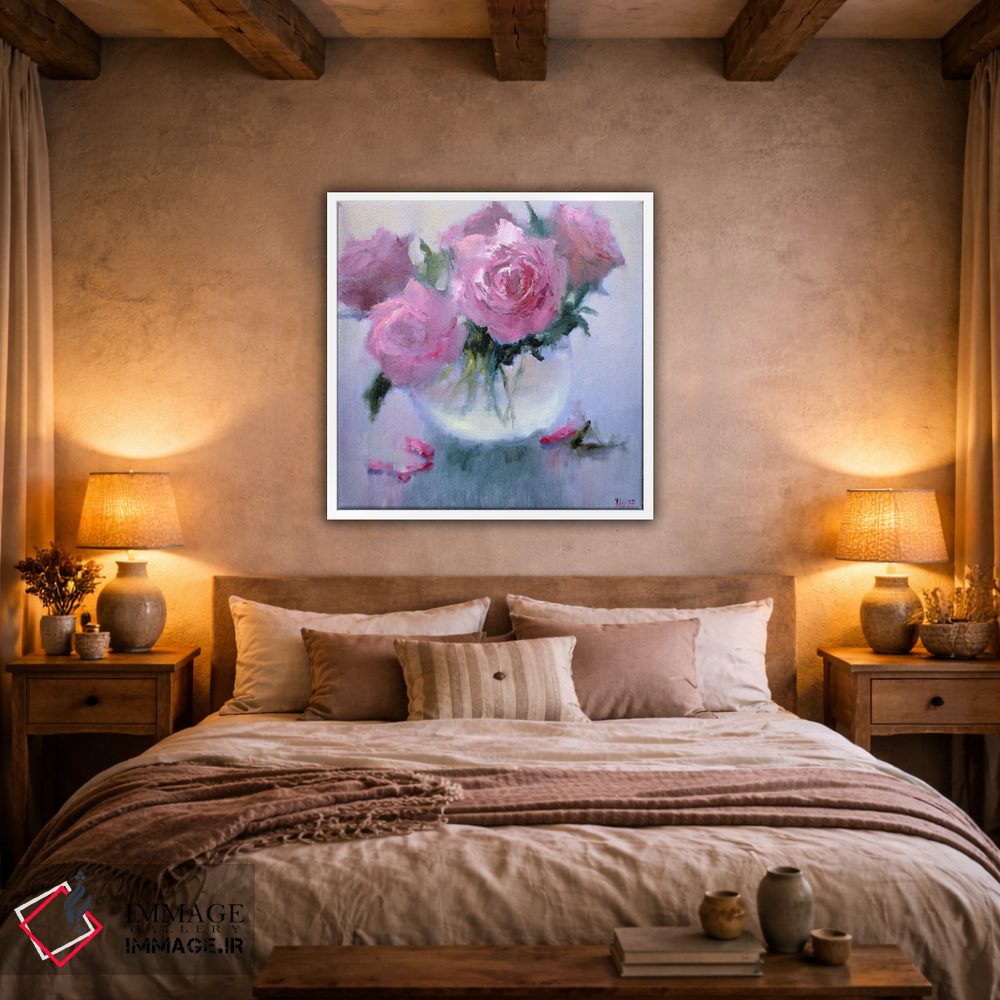 تابلو دکوراتیو دسته گل صورتی اثر النا لوکینا - D3W