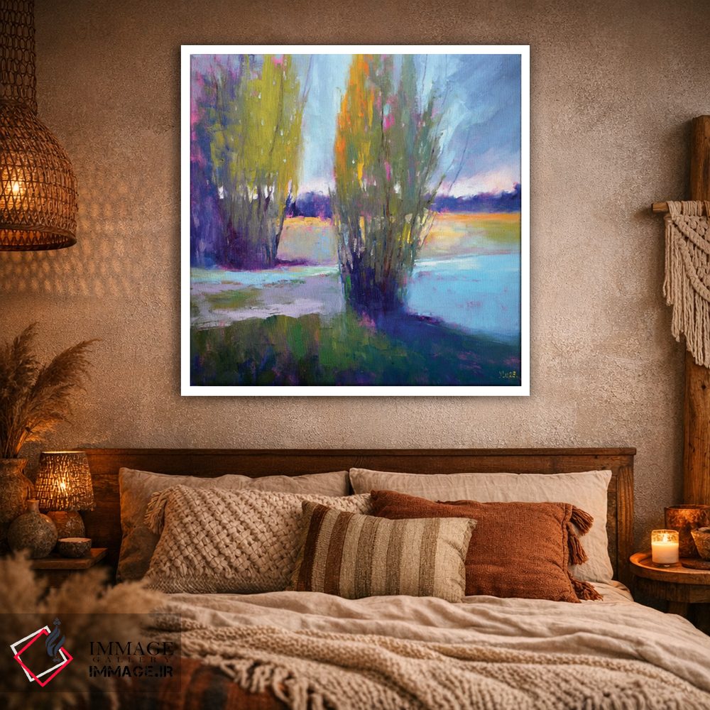 تابلو دکوراتیو رنگ های غروب کنار رودخانه اثر النا لوکینا - D1W