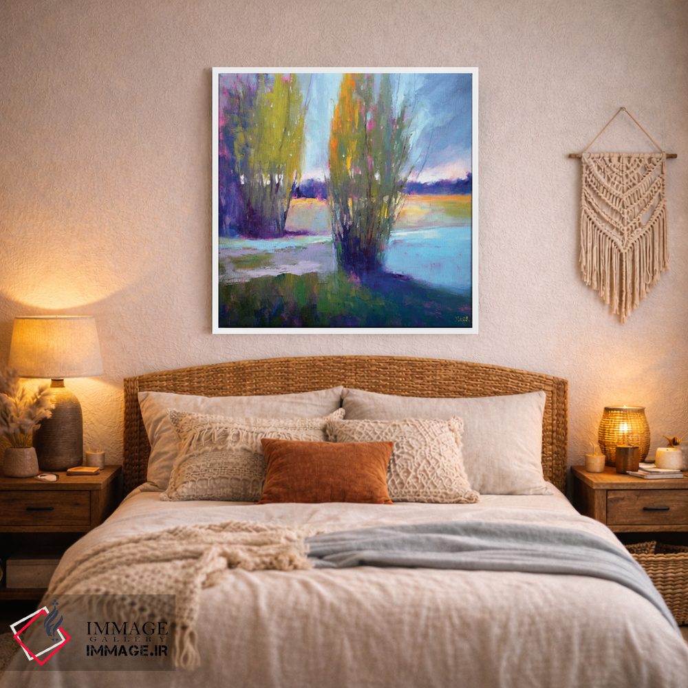 تابلو دکوراتیو رنگ های غروب کنار رودخانه اثر النا لوکینا - D2W