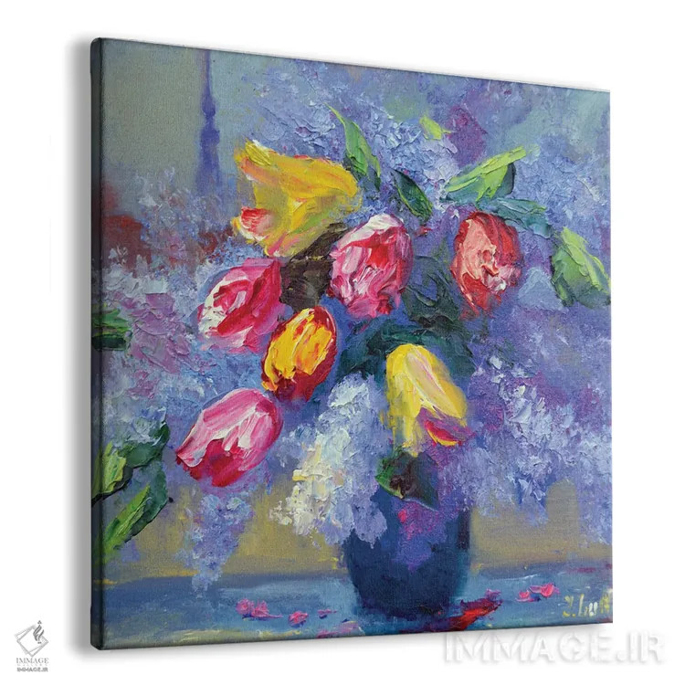 تابلو دکوراتیو گل ها روی پنجره اثر النا لوکینا - نمای پرسپکتیو محصول