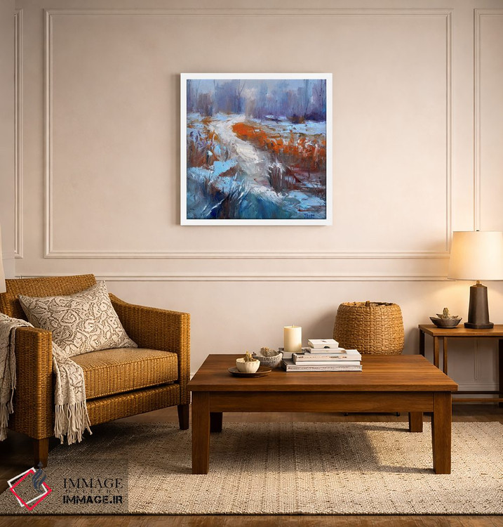 تابلو دکوراتیو طرح زمستانی: مسیر به سمت رودخانه اثر النا لوکینا - D3W