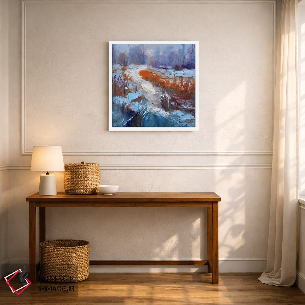 تابلو دکوراتیو طرح زمستانی: مسیر به سمت رودخانه اثر النا لوکینا - D4W