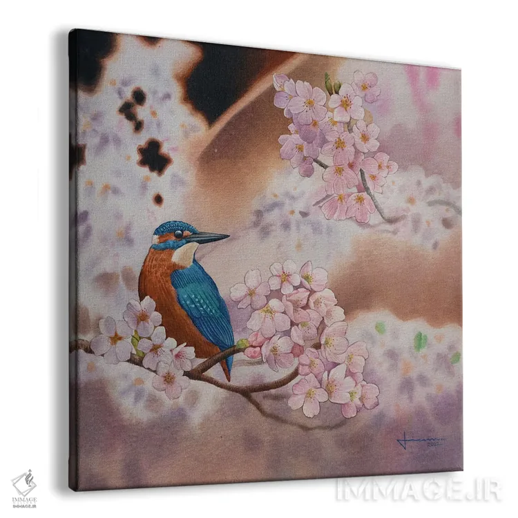 تابلو دکوراتیو جی سان آبی اثر لیام کوموات - نمای پرسپکتیو محصول