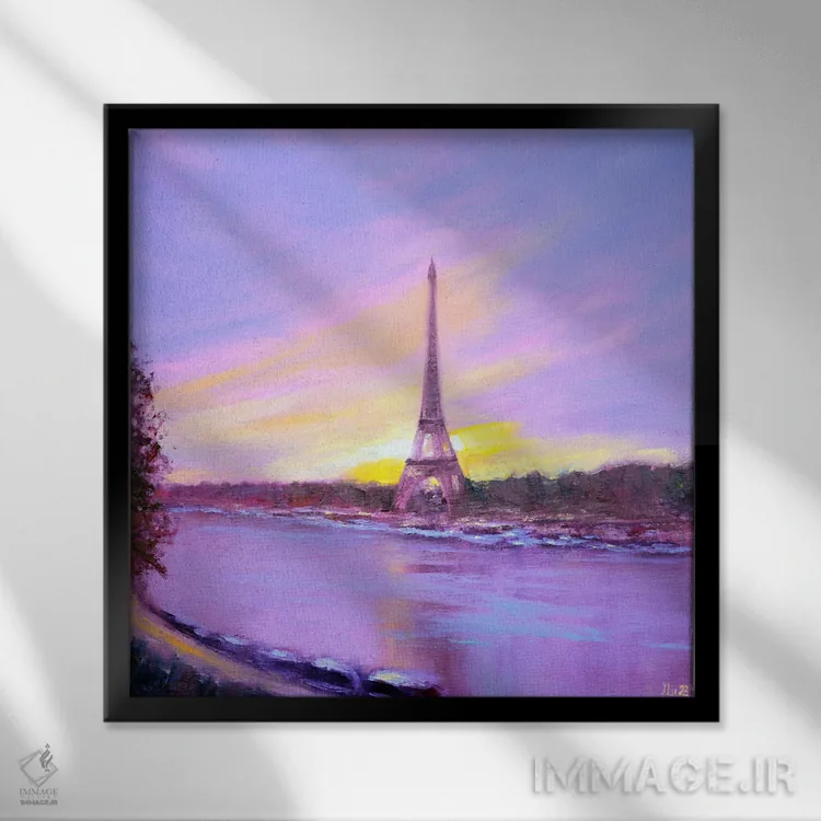 تابلو دکوراتیو سپیده دم در پاریس اثر النا لوکینا - نمای قابدار مشکی