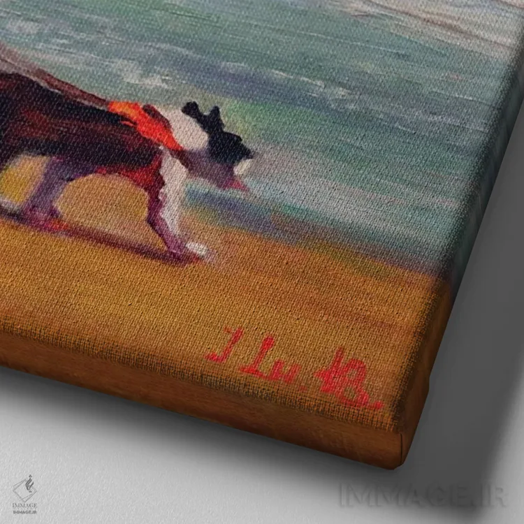 تابلو دکوراتیو روز آفتابی اثر النا لوکینا - نمای نزدیک بافت بوم